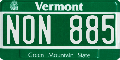 VT license plate NON885