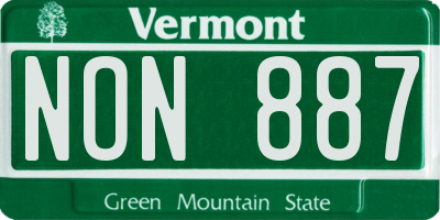 VT license plate NON887