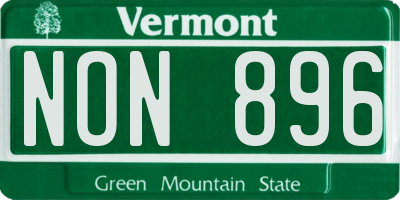 VT license plate NON896