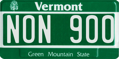 VT license plate NON900