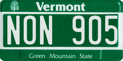 VT license plate NON905
