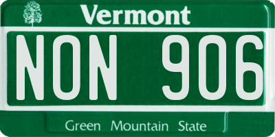 VT license plate NON906
