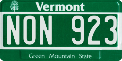 VT license plate NON923