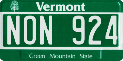 VT license plate NON924