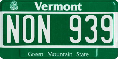 VT license plate NON939