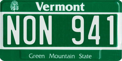VT license plate NON941