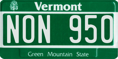 VT license plate NON950