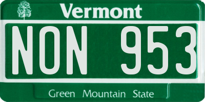 VT license plate NON953