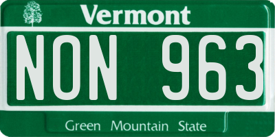 VT license plate NON963