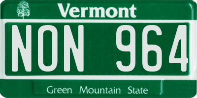 VT license plate NON964