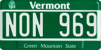 VT license plate NON969