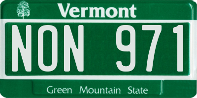 VT license plate NON971
