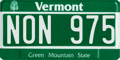 VT license plate NON975