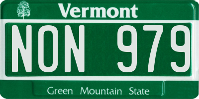 VT license plate NON979