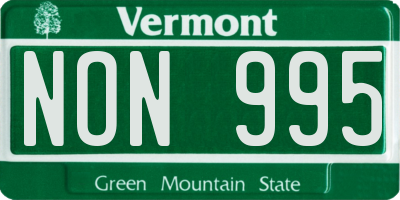 VT license plate NON995