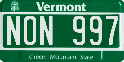 VT license plate NON997
