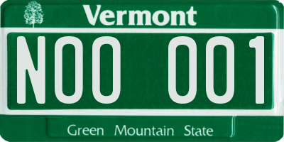VT license plate NOO001