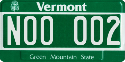 VT license plate NOO002