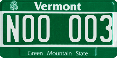 VT license plate NOO003