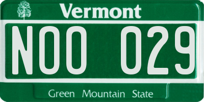 VT license plate NOO029