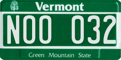 VT license plate NOO032