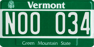 VT license plate NOO034