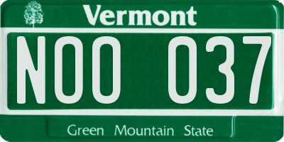 VT license plate NOO037