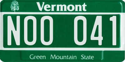 VT license plate NOO041