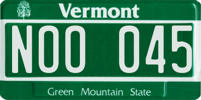 VT license plate NOO045