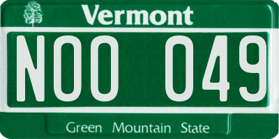 VT license plate NOO049
