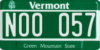 VT license plate NOO057