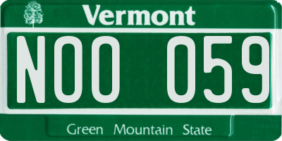 VT license plate NOO059