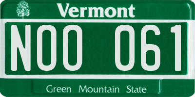 VT license plate NOO061