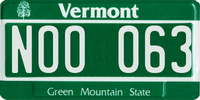 VT license plate NOO063