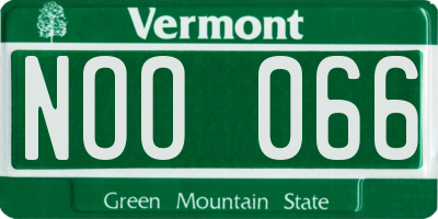 VT license plate NOO066