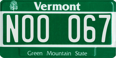 VT license plate NOO067