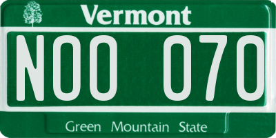 VT license plate NOO070