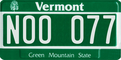 VT license plate NOO077