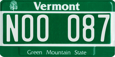 VT license plate NOO087