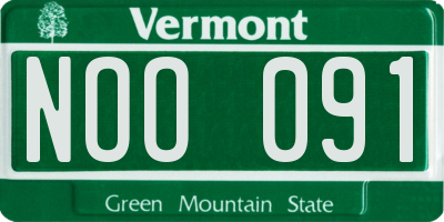 VT license plate NOO091