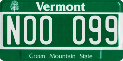 VT license plate NOO099