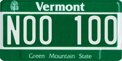VT license plate NOO100