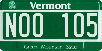VT license plate NOO105