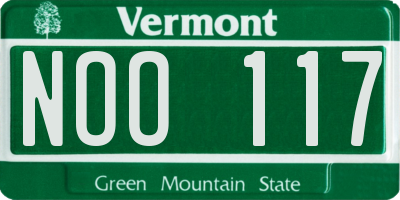 VT license plate NOO117
