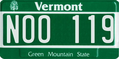 VT license plate NOO119