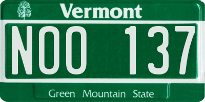 VT license plate NOO137