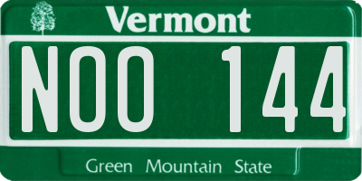 VT license plate NOO144