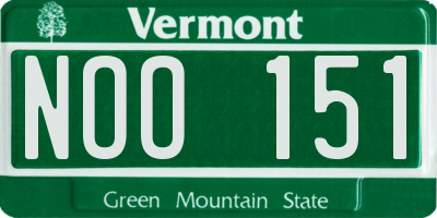 VT license plate NOO151