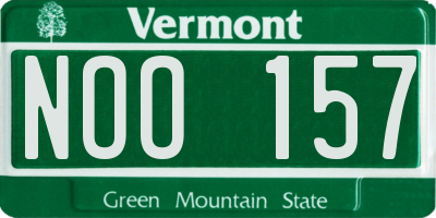 VT license plate NOO157