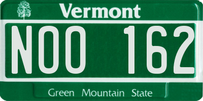 VT license plate NOO162